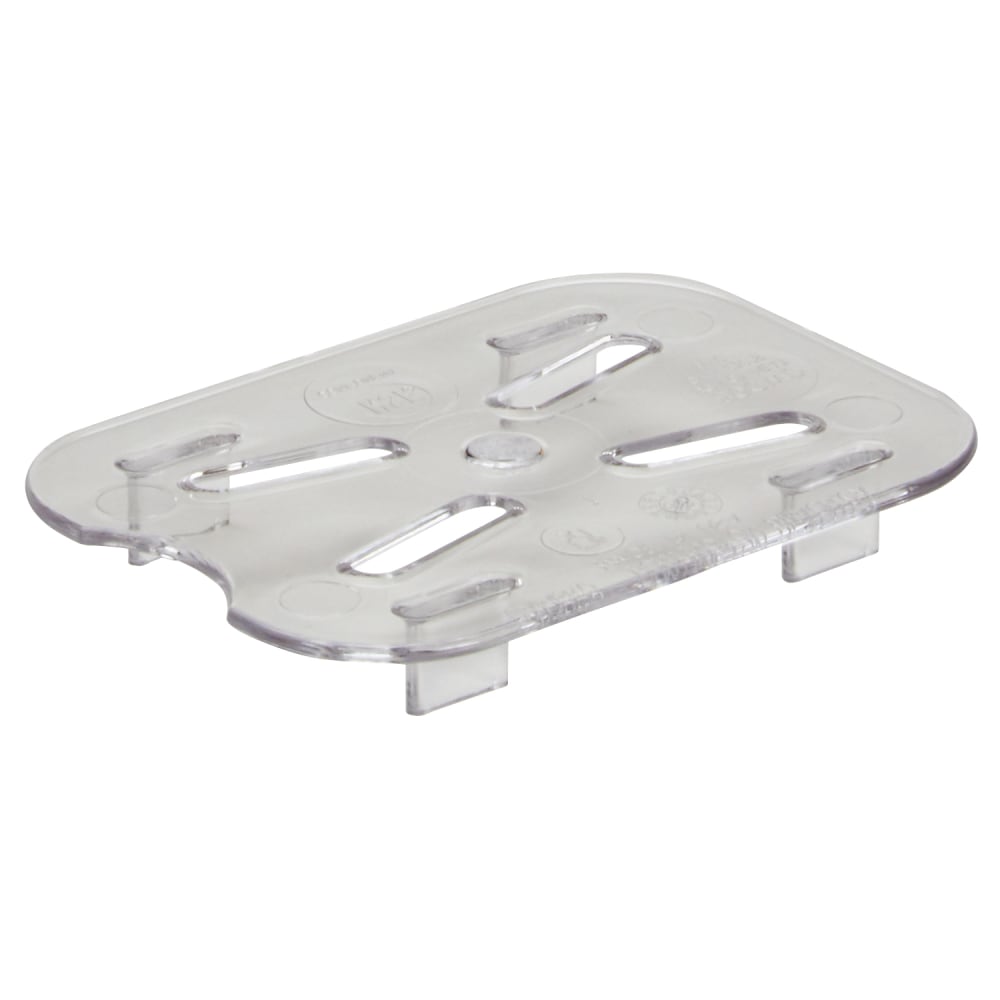 Cambro Camwear GN 1/8 Drain Shelves, 9/16inH x 3-1/16inW x 4-3/16inD, Clear, Pack Of 6 Shelves MPN:80CWD135