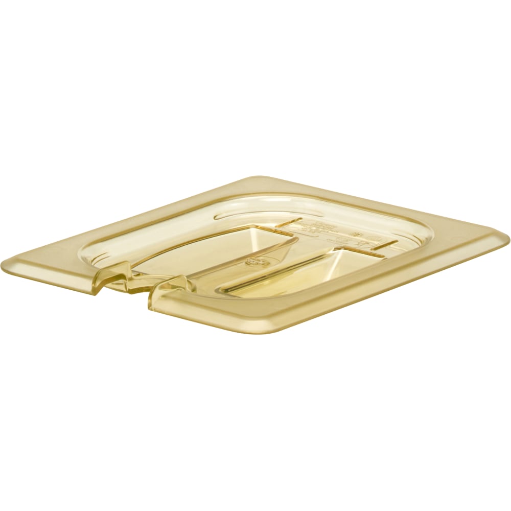 Cambro H-Pan High-Heat GN 1/8 Notched Covers With Handles, 15/16inH x 5-1/4inW x 6-3/8inD, Amber, Pack Of 6 Covers MPN:80HPCHN150