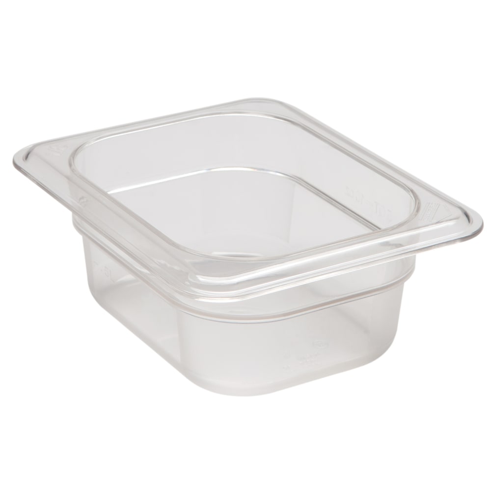 Cambro Camwear GN 1/8 Size 2in Food Pans, 2inH x 4-1/4inW x 6-5/16inD, Black, Set Of 6 Pans MPN:82CW135