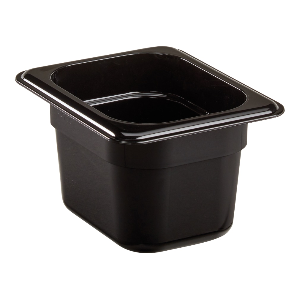 Cambro Camwear GN 1/8 Size 4in Food Pans, 4inH x 4-1/4inW x 6-5/16inD, Black, Set Of 6 Pans MPN:84CW110