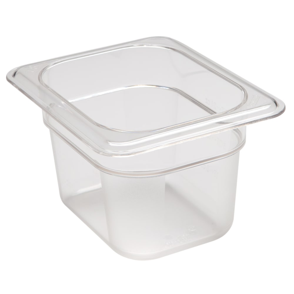 Cambro Camwear GN 1/8 Size 4in Food Pans, 4inH x 4-1/4inW x 6-5/16inD, Clear, Set Of 6 Pans MPN:84CW135