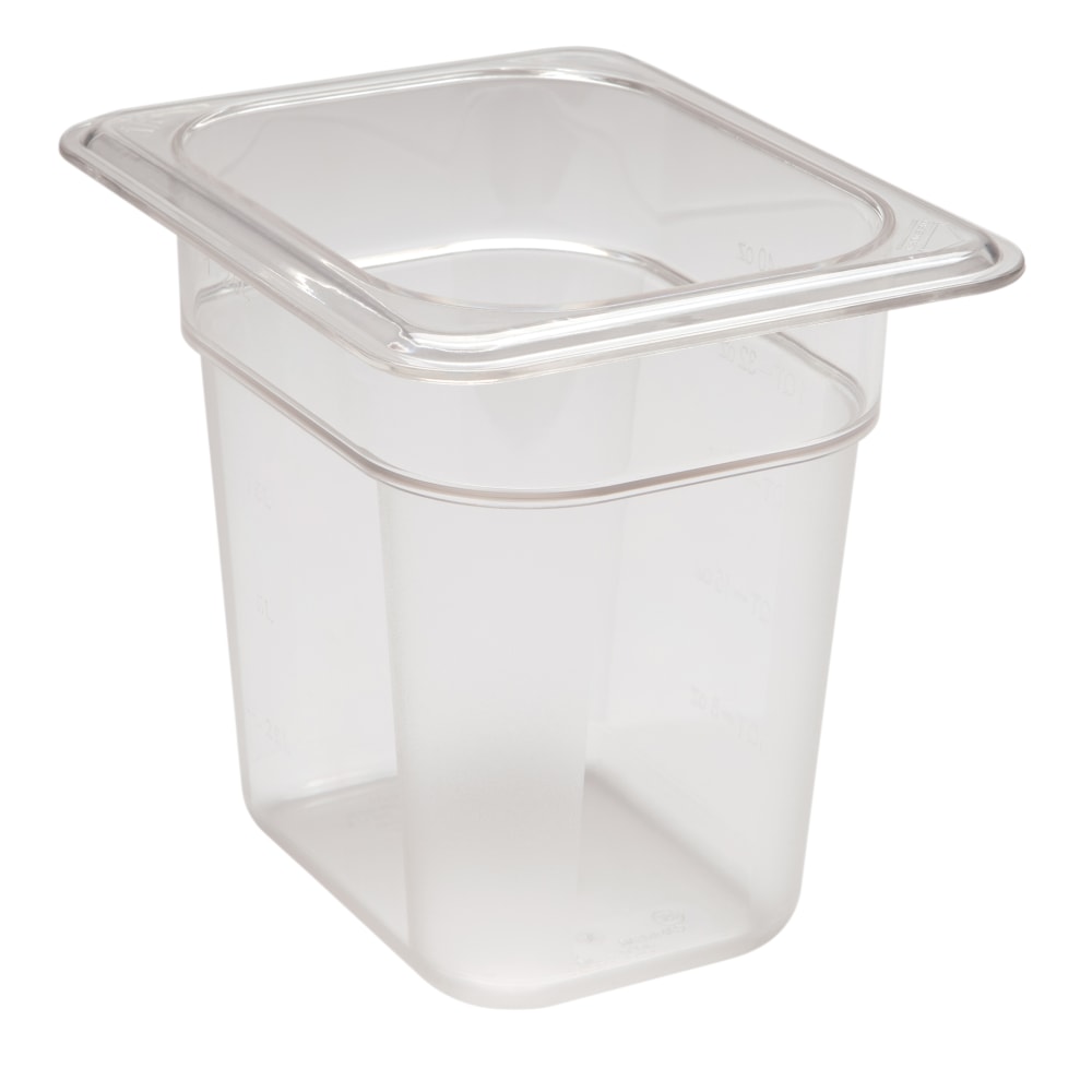 Cambro Camwear GN 1/8 Size 6in Food Pans, 4inH x 4-1/4inW x 6-5/16inD, Black, Set Of 6 Pans MPN:86CW135
