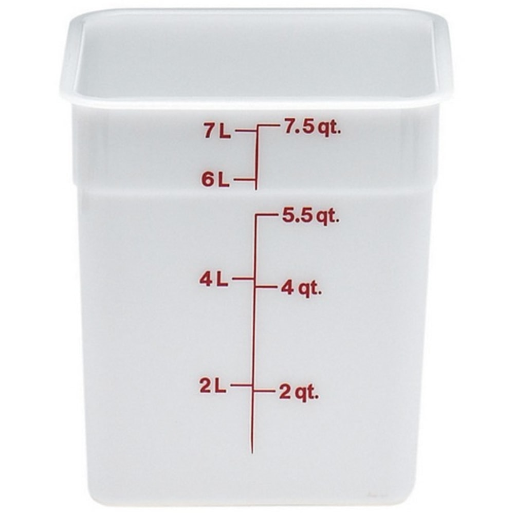 Cambro CamSquare Food Storage Container, 8 Quart, 9in x 1in x 8in, White MPN:8SFSP148
