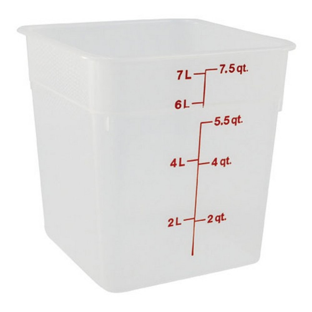 Cambro CamSquare Food Storage Container, 8 Quart, 9in x 1in x 8in, Clear MPN:8SFSPP190