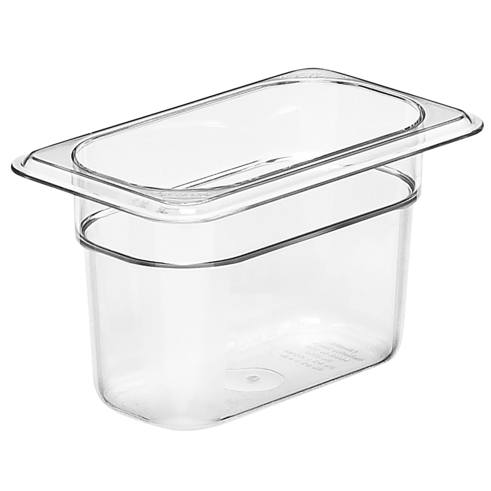 Cambro Camwear GN 1/9 Size 4in Food Pans, 4inH x 4-1/4inW x 7inD, Clear, Set Of 6 Pans MPN:94CW135