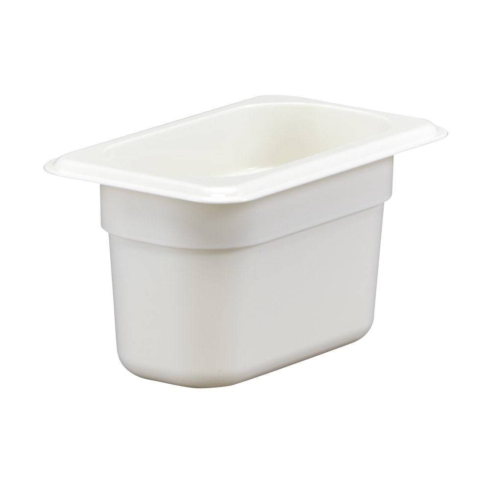Cambro Camwear GN 1/9 Size 4in Food Pans, 4inH x 4-1/4inW x 7inD, White, Set Of 6 Pans MPN:94CW148