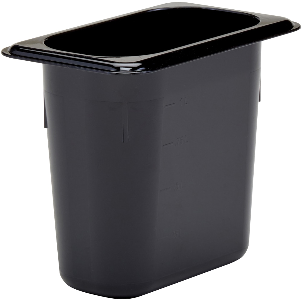 Cambro H-Pan High-Heat GN 1/9 Food Pans, 6inH x 4-1/4inW x 6-15/16inD, Black, Pack Of 6 Pans MPN:96PHP110
