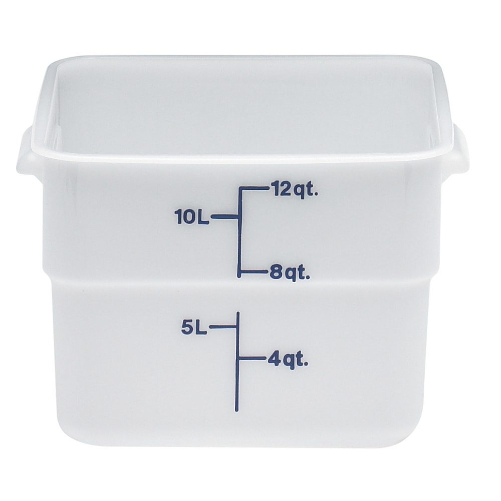 Cambro Poly CamSquare Food Storage Containers, 12 Qt, White, Pack Of 6 Containers MPN:CAM12SFSP148