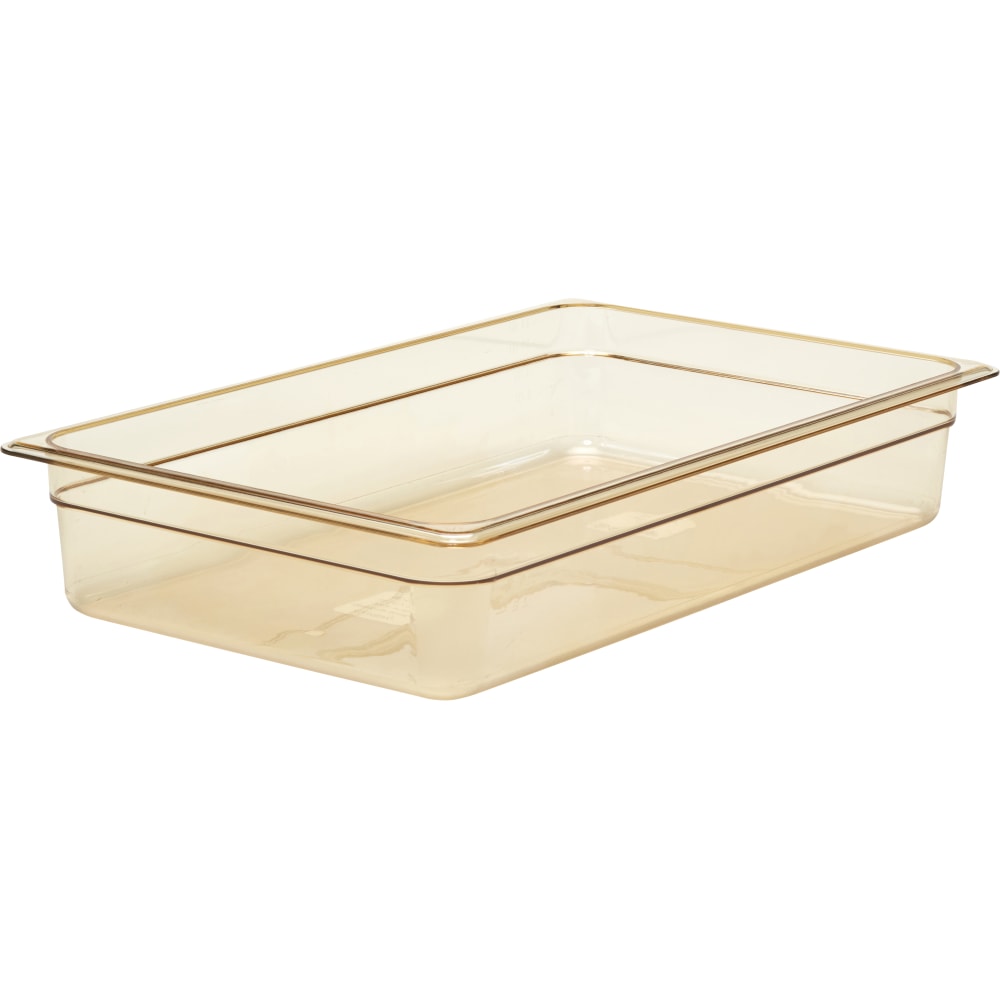 Cambro H-Pan High-Heat GN 1/1 Food Pan, 4inH x 12-3/4inW x 20-7/8inD, Amber, Pack Of 6 Pans MPN:CAM14HP150.