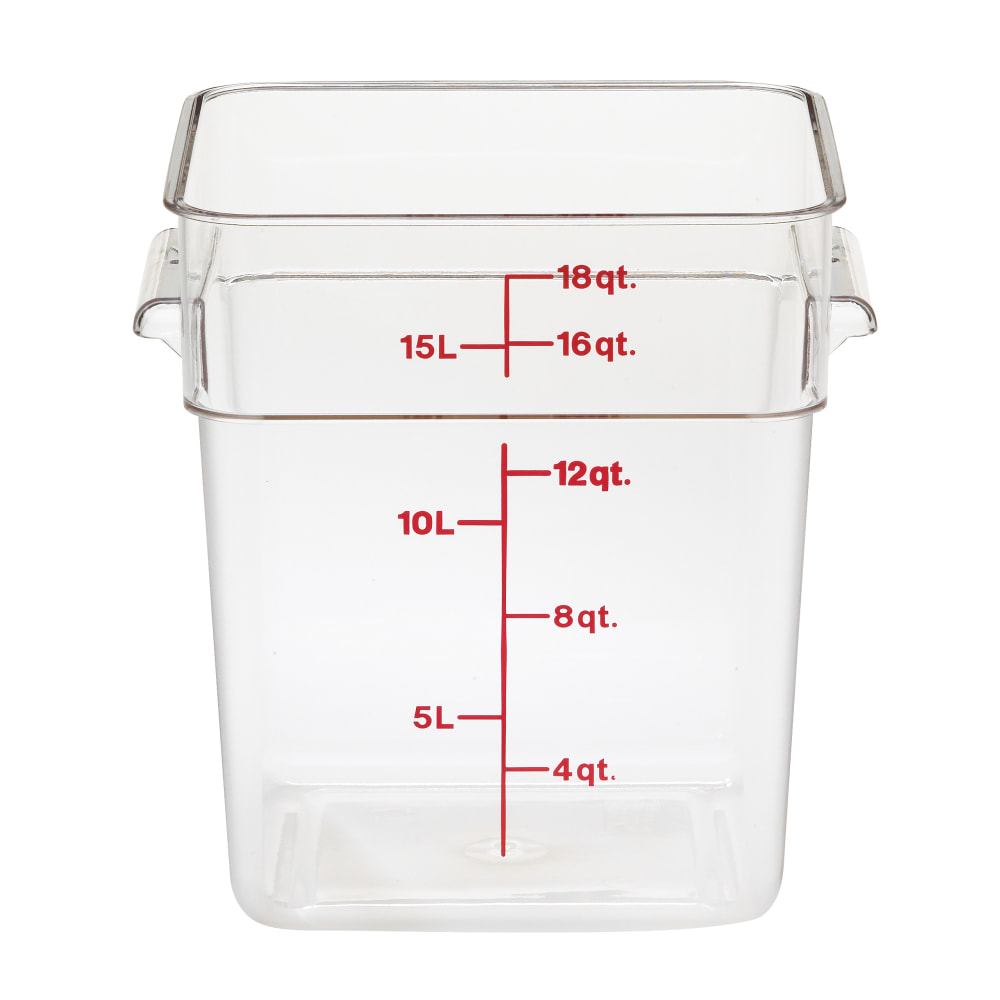 Cambro Camwear 18-Quart CamSquare Storage Containers, Clear, Set Of 6 Containers MPN:CAM18SFSCW135