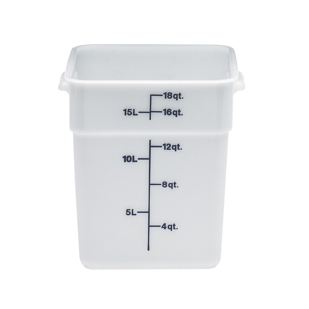 Cambro Poly CamSquare Food Storage Containers, 18 Qt, White, Pack Of 6 Containers MPN:CAM18SFSP148