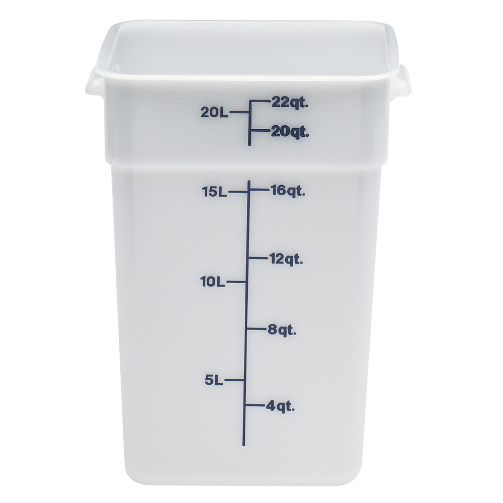 Cambro Poly CamSquare Food Storage Containers, 22 Qt, White, Pack Of 6 Containers MPN:CAM22SFSP148