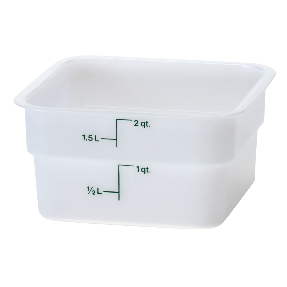 Cambro Poly CamSquare Food Storage Containers, 2 Qt, White, Pack Of 6 Containers MPN:CAM2SFSP148