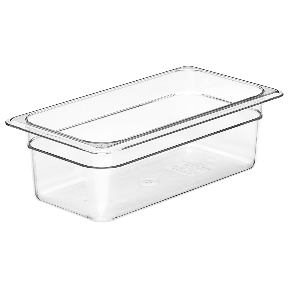 Cambro Camwear GN 1/3 Size 4in Food Pans, 4inH x 7inW 12-3/4inD, Clear, Set Of 6 Pans MPN:CAM34CW135.