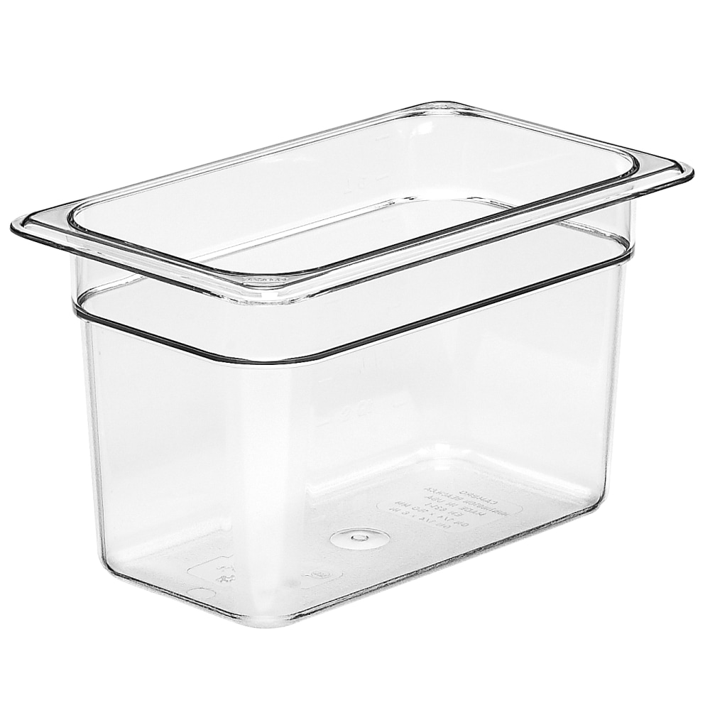 Cambro Camwear GN 1/4 Size 6in Food Pans, 6inH x 6-3/8inW x 10-1/2inD, Clear, Set Of 6 Pans MPN:CAM46CW135.