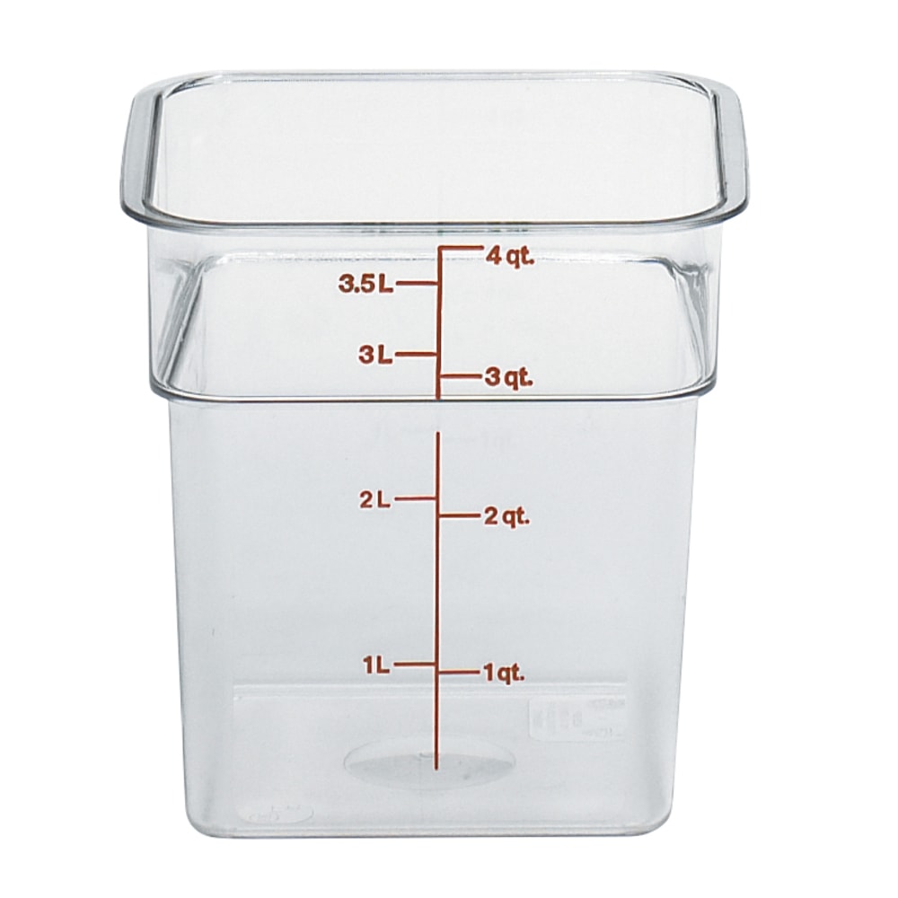 Cambro Camwear 4-Quart CamSquare Storage Containers, Clear, Set Of 6 Containers MPN:CAM4SFSCW135