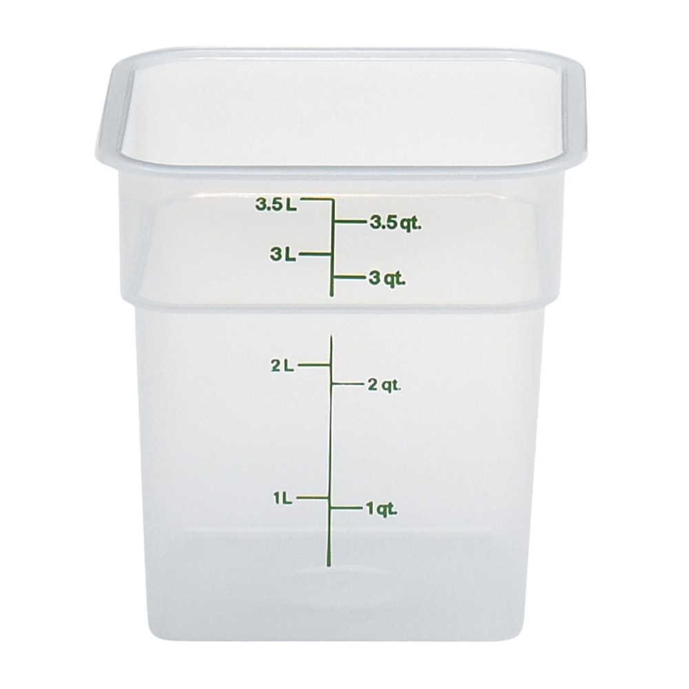 Cambro Translucent CamSquare Food Storage Containers, 4 Qt, Pack Of 6 Containers MPN:CAM4SFSPP190