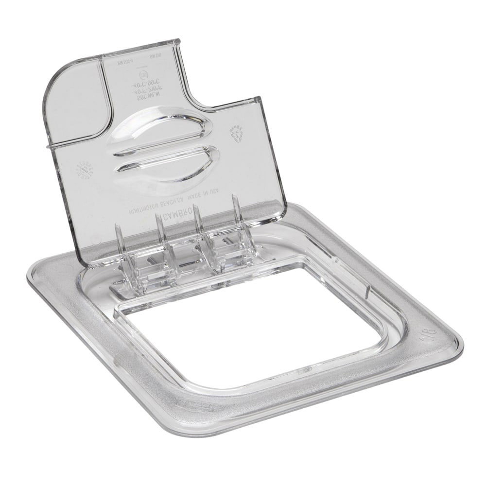 Cambro Camwear GN 1/6 Notched FlipLids, Clear, Set Of 6 Lids MPN:CAM60CWLN135.