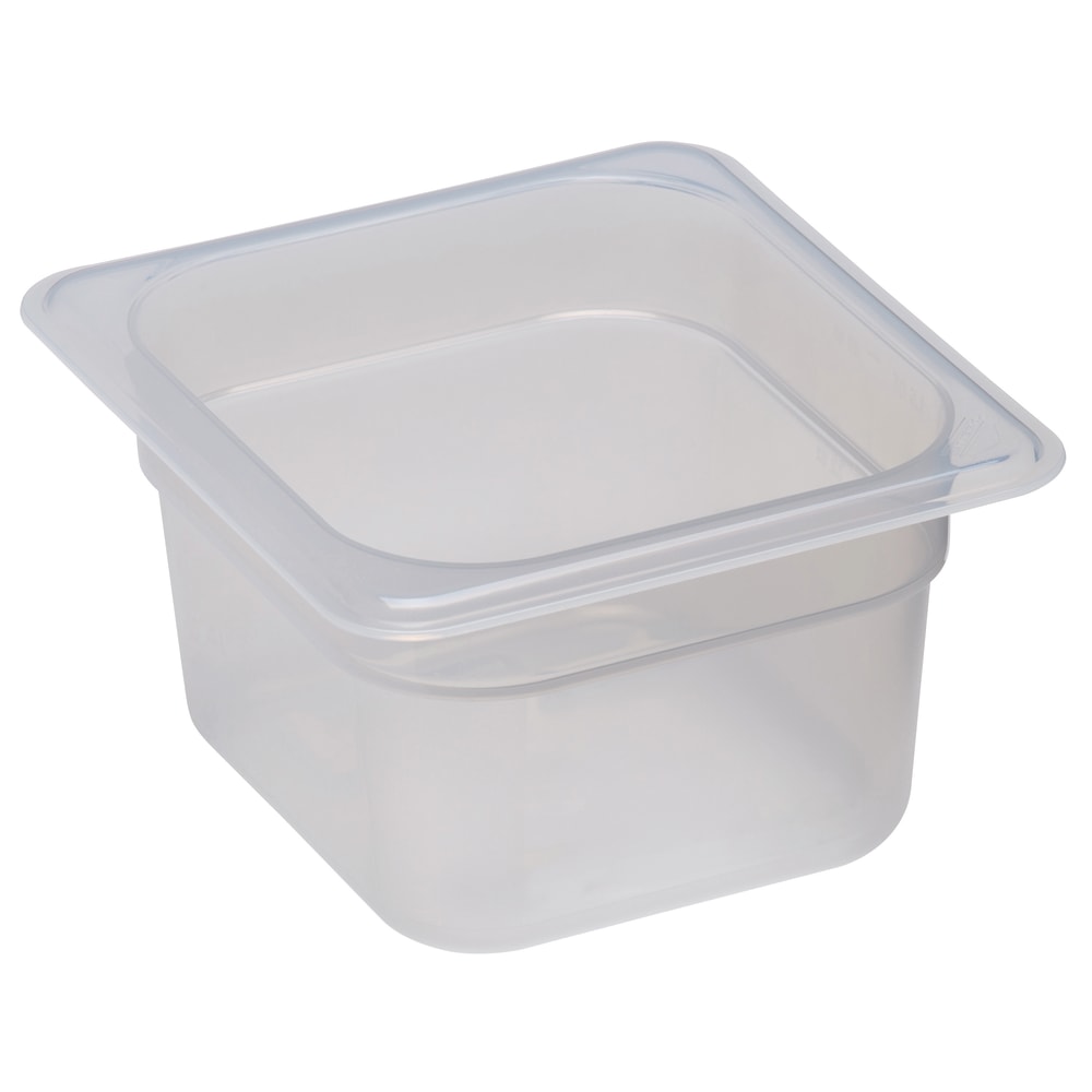 Cambro Translucent GN 1/6 Food Pans, 4inH x 6-3/8inW x 6-15/16inD, Pack Of 6 Containers MPN:CAM64PP190