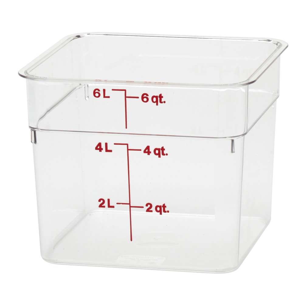Cambro Camwear 6-Quart CamSquare Storage Containers, Clear, Set Of 6 Containers MPN:CAM6SFSCW135