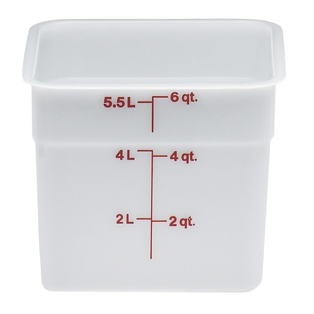 Cambro Poly CamSquare Food Storage Containers, 6 Qt, White, Pack Of 6 Containers MPN:CAM6SFSP148