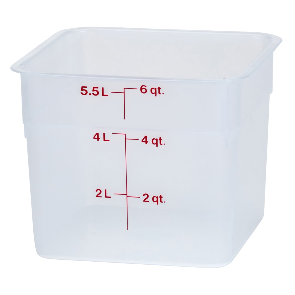 Cambro Translucent CamSquare Food Storage Containers, 6 Qt, Pack Of 6 Containers MPN:CAM6SFSPP190
