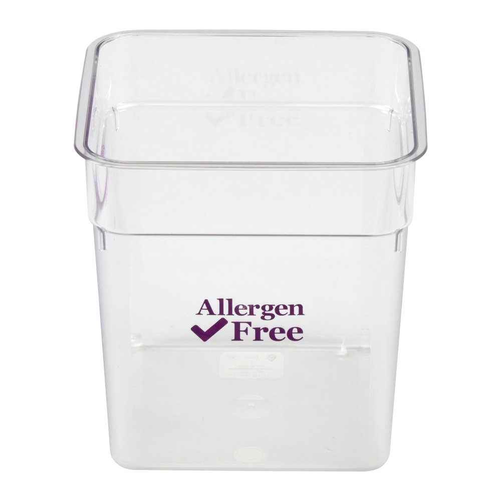 Cambro Camwear 8-Quart CamSquare Storage Containers, Allergen-Free Purple, Set Of 6 Containers MPN:CAM8SFSCW441