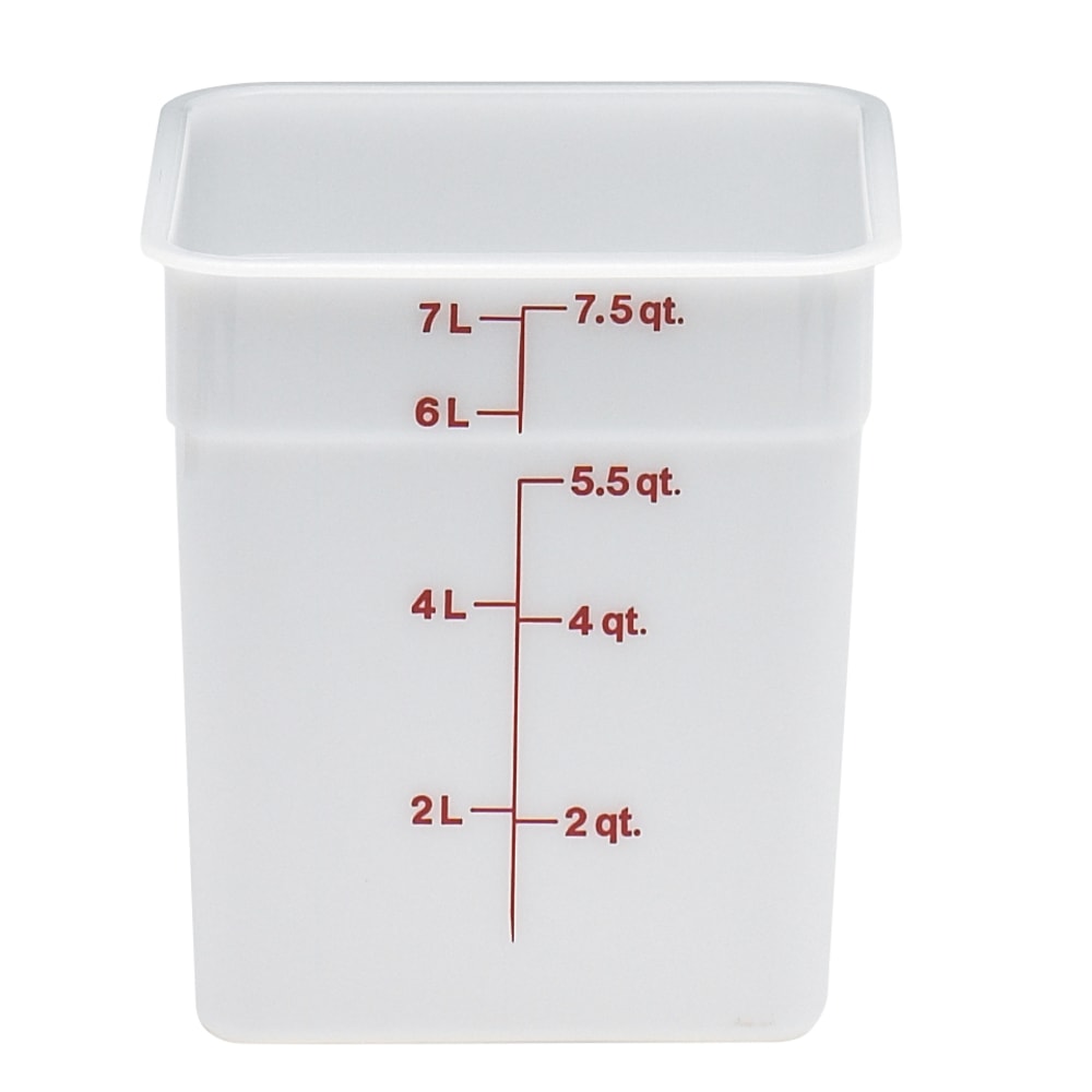 Cambro Poly CamSquare Food Storage Containers, 8 Qt, White, Pack Of 6 Containers MPN:CAM8SFSP148