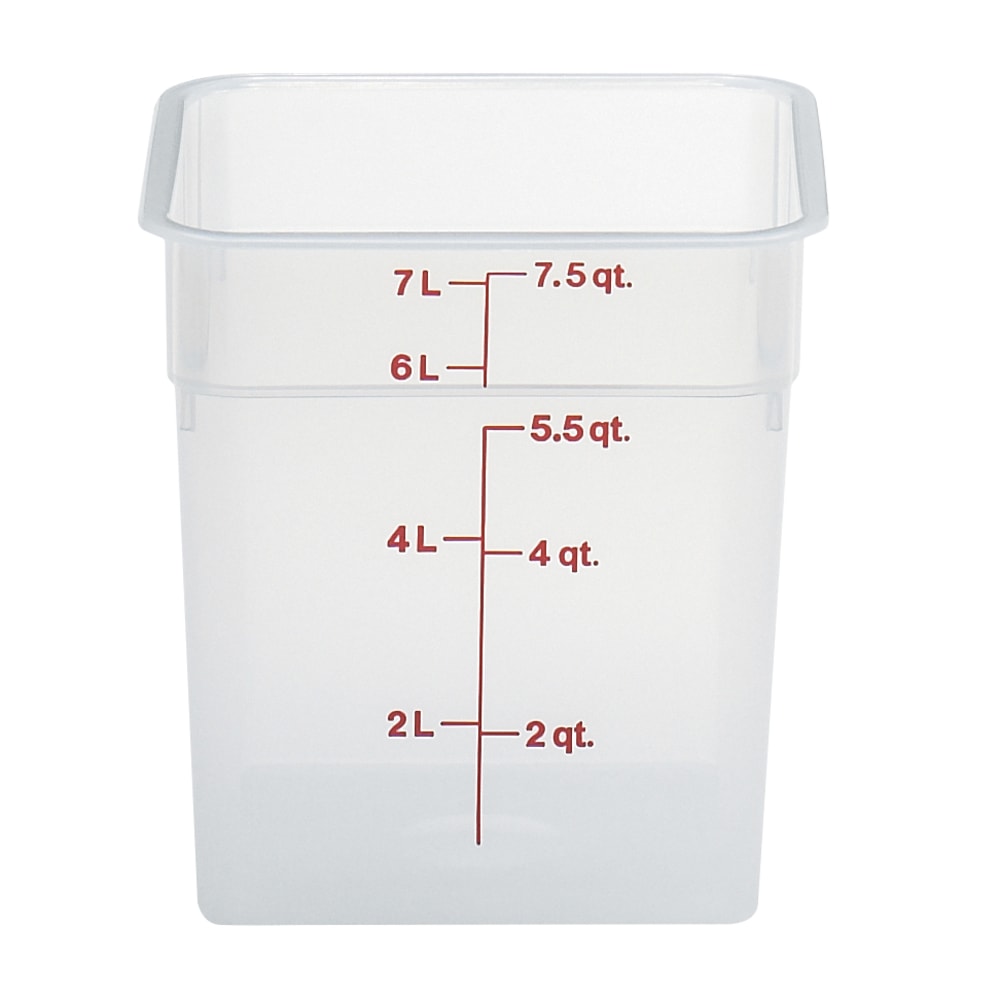 Cambro Translucent CamSquare Food Storage Containers, 8 Qt, Pack Of 6 Containers MPN:CAM8SFSPP190