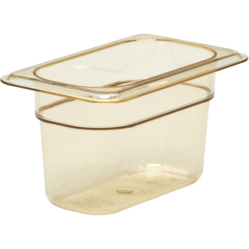 Cambro H-Pan High-Heat GN 1/9 Food Pans, 4inH x 4-1/4inW x 6-15/16inD, Amber, Pack Of 6 Pans MPN:CAM94HP150