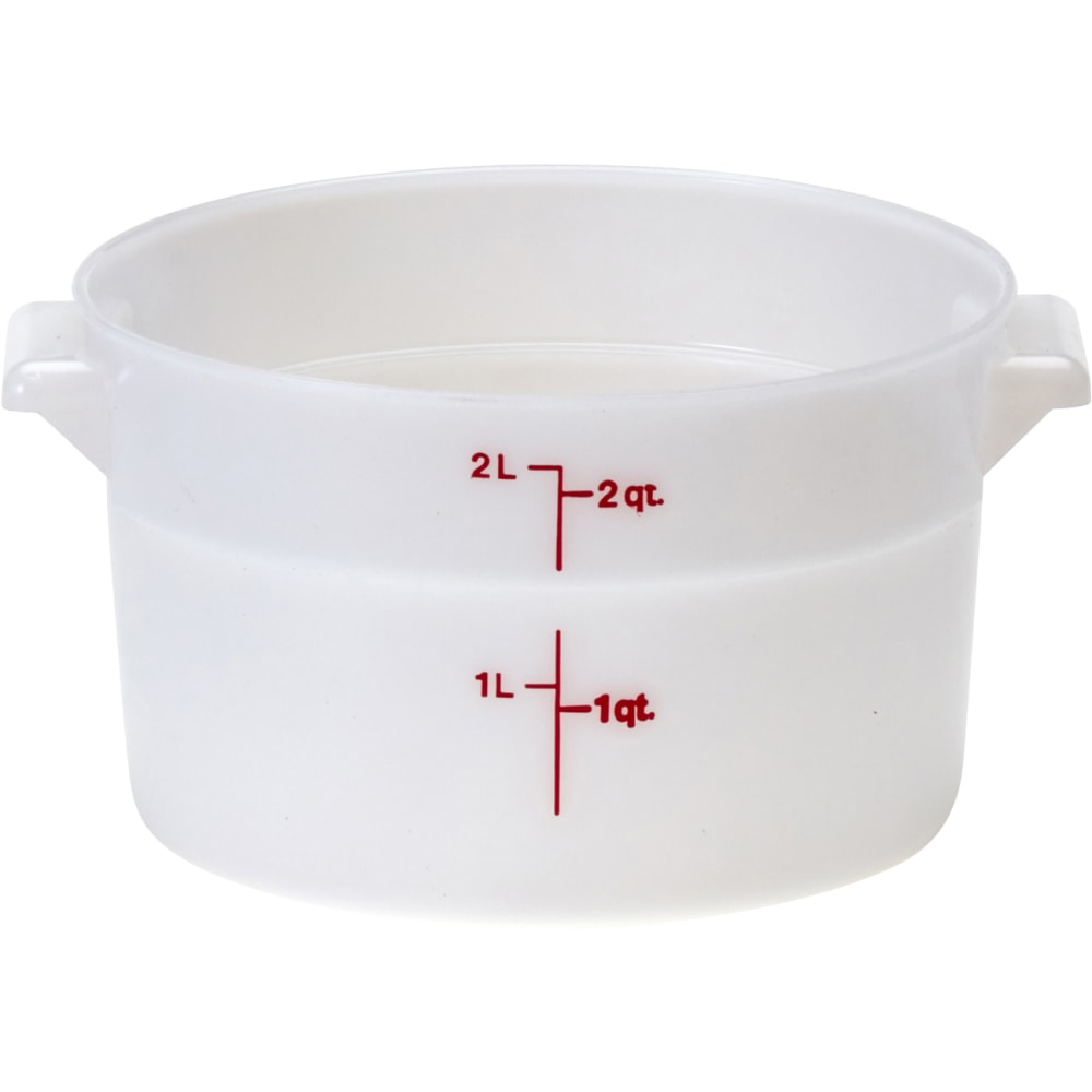 Cambro Poly Round Food Storage Containers, 2 Qt, White, Pack Of 12 Containers MPN:CAMRFS2148