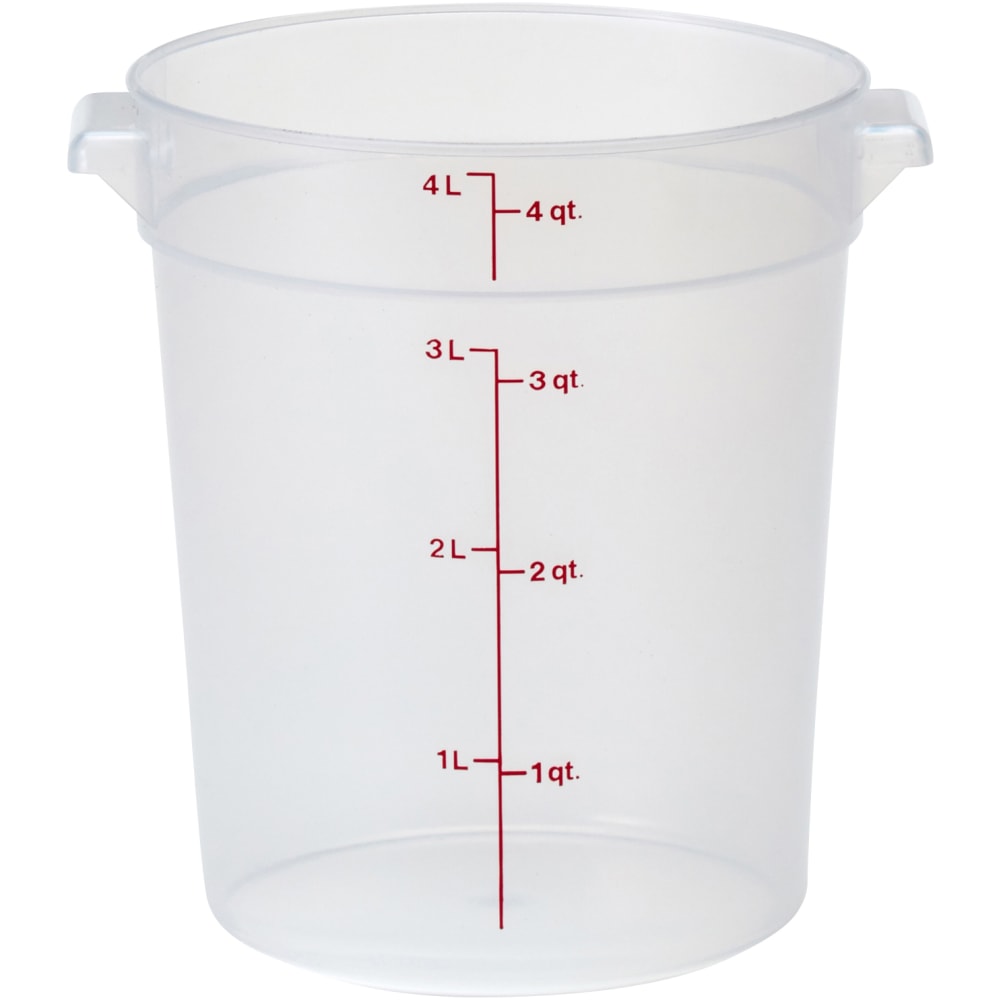 Cambro Translucent Round Food Storage Containers, 4 Qt, Pack Of 12 Containers MPN:CAMRFS4PP190