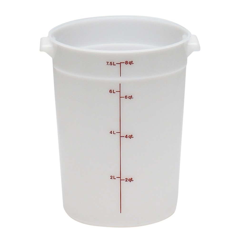 Cambro Poly Round Food Containers, 8 Qt, White, Pack Of 12 Containers MPN:CAMRFS8148