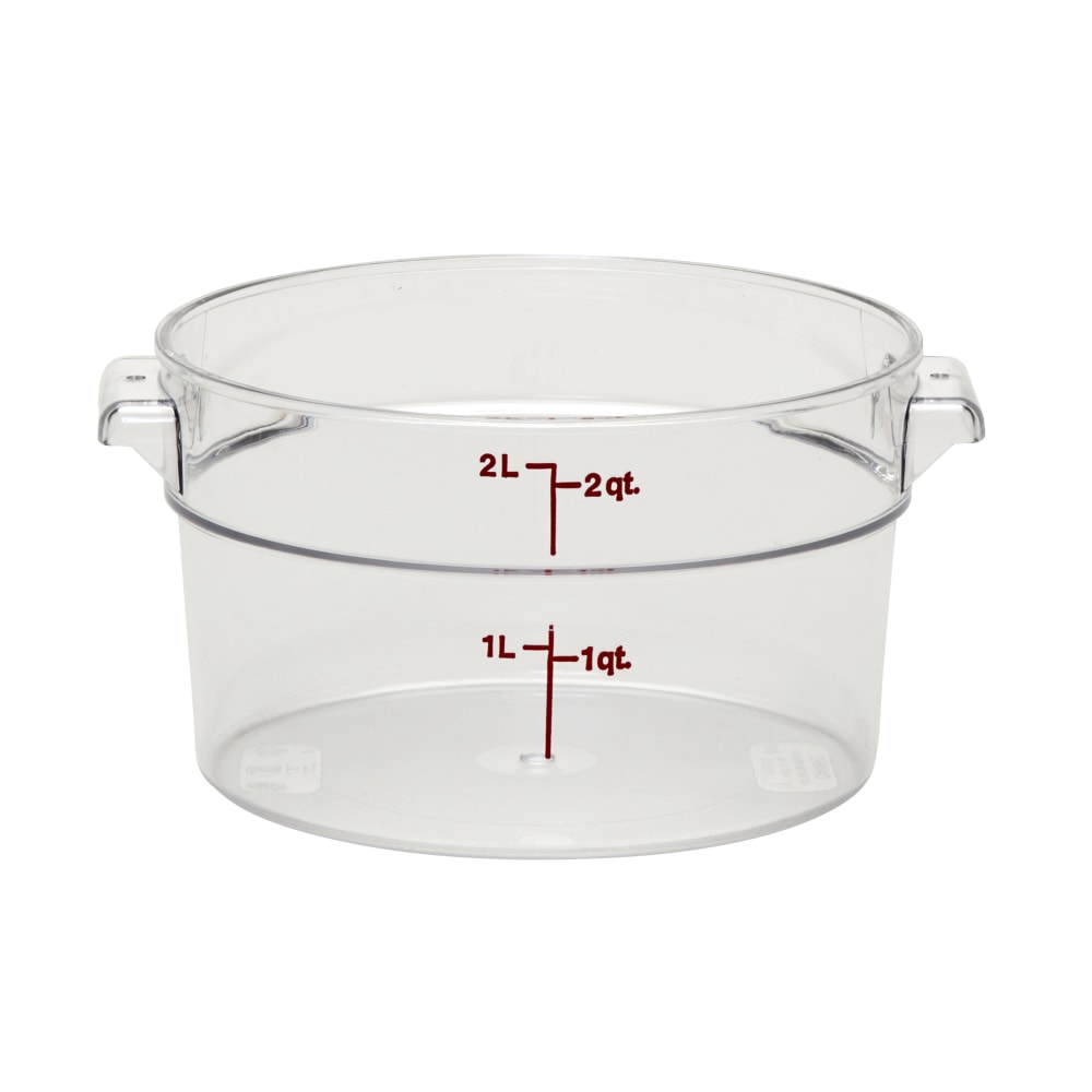 Cambro Camwear 2-Quart Round Storage Containers, Clear, Set Of 12 Containers MPN:CAMRFSCW2135