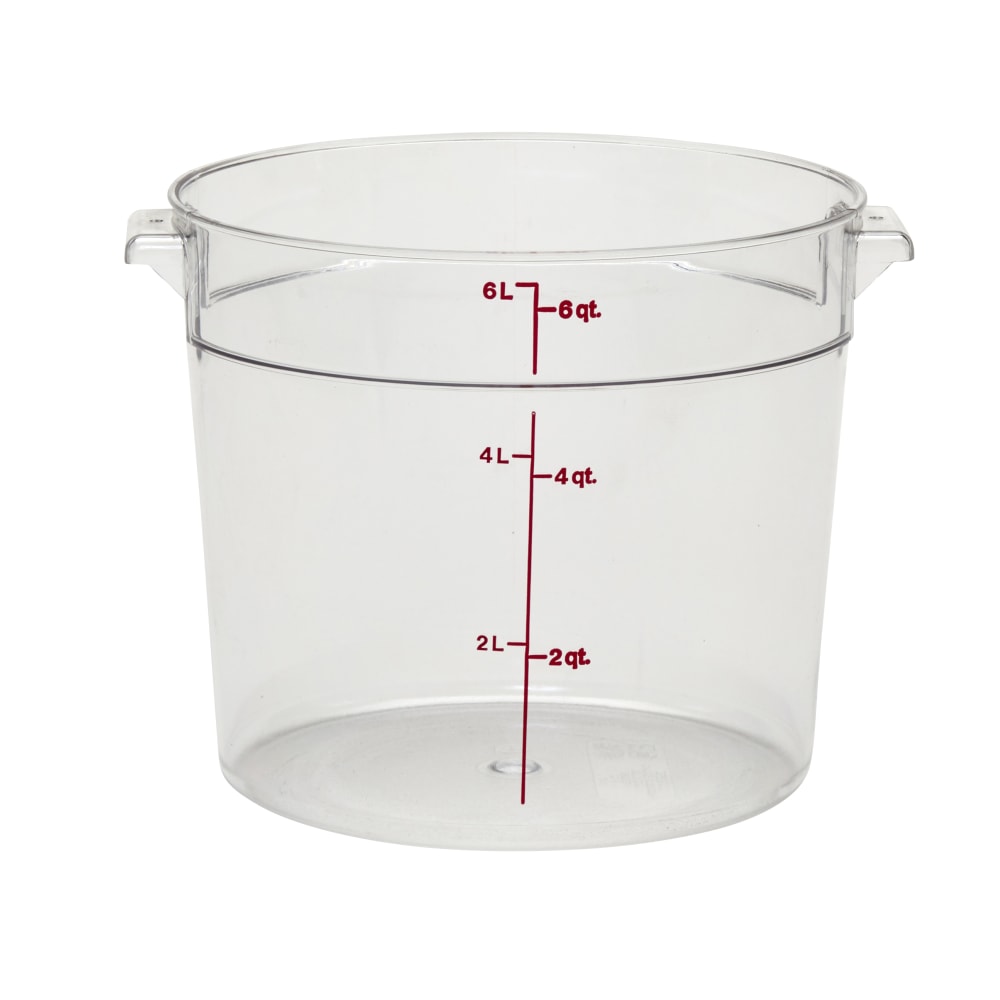 Cambro Camwear 6-Quart Round Storage Containers, Clear, Set Of 12 Containers MPN:CAMRFSCW6135
