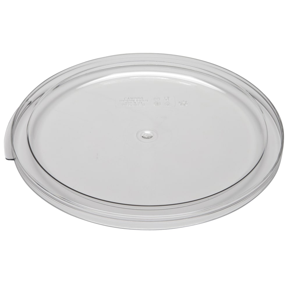 Cambro Camwear Round Food Storage Lids For 12-, 18- And 22-Qt Containers, Clear, Pack Of 6 Lids MPN:CAMRFSCWC12135