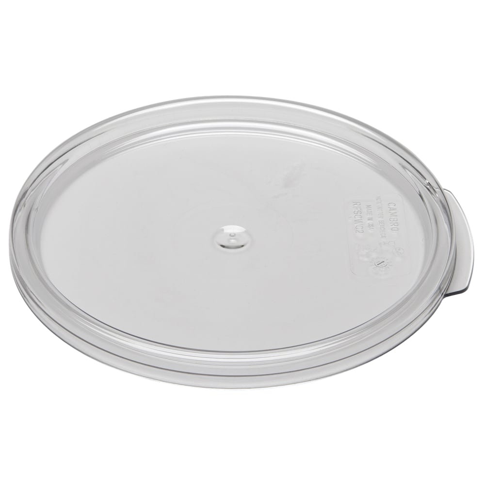 Cambro Camwear Round Food Storage Lids For 2- And 4-Qt Containers, Clear, Pack Of 12 Lids MPN:CAMRFSCWC2135