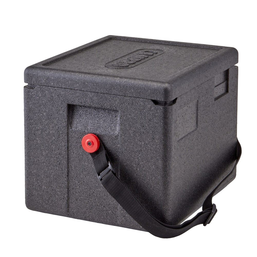 Cambro Cam GoBox Half-Size Top Loading Food Transporter, With Web Strap, 12-7/16inH x 13inW x 15-7/16inD, Black MPN:EPP280WSTSW110