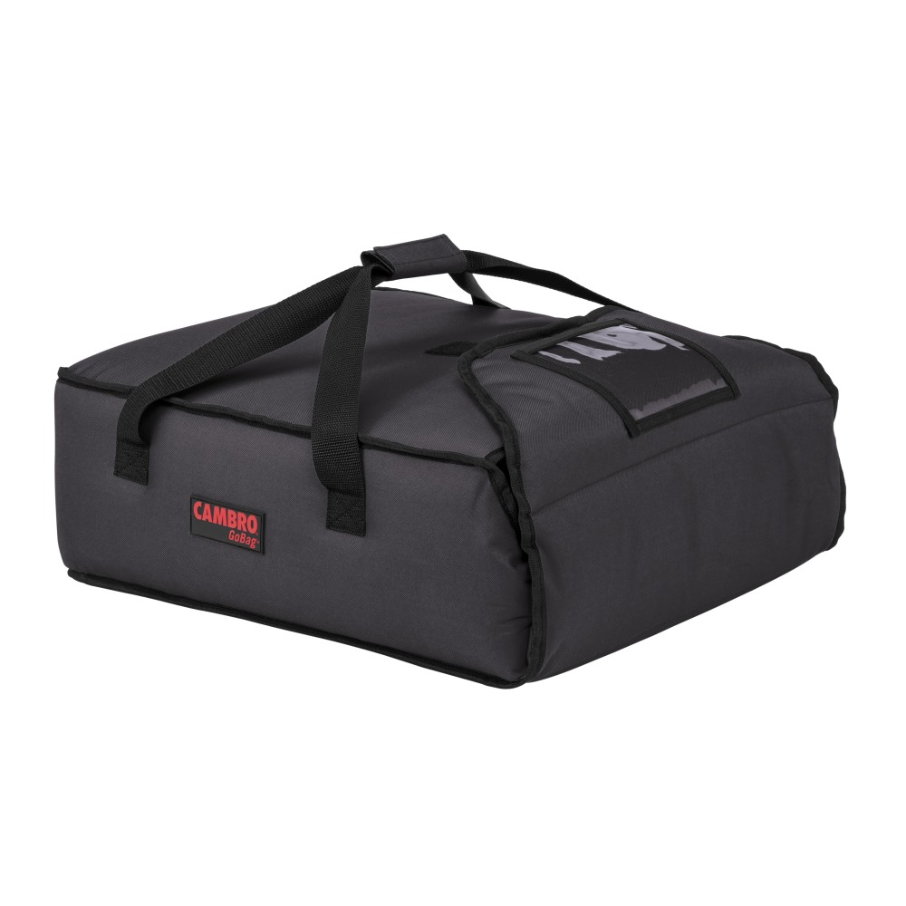 Cambro Standard Pizza GoBags, For 2 Boxes, 6 1/2in x 16 1/2in x 18in, Black, Set Of 4 GoBags MPN:GBP216110