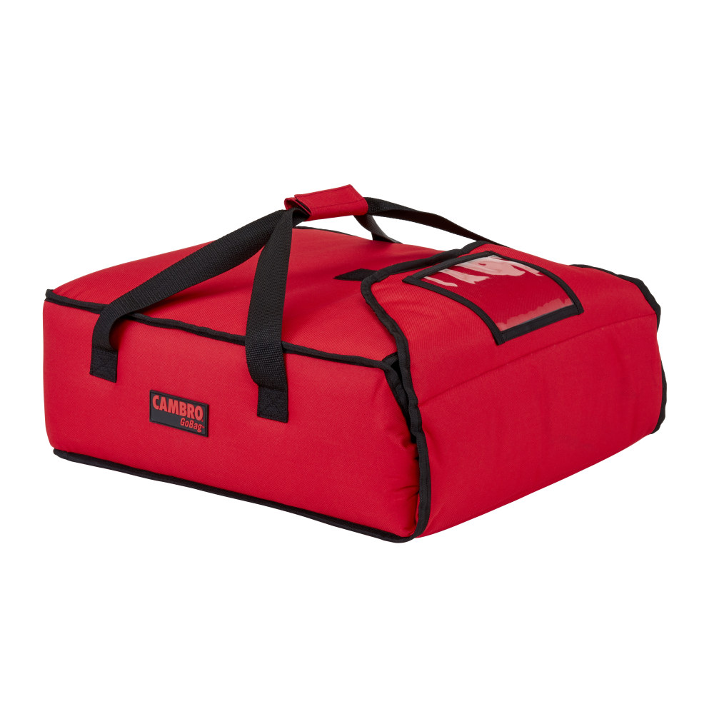 Cambro Standard Pizza GoBags, For 2 Boxes, 6 1/2in x 16 1/2in x 18in, Red, Set Of 4 GoBags MPN:GBP216521