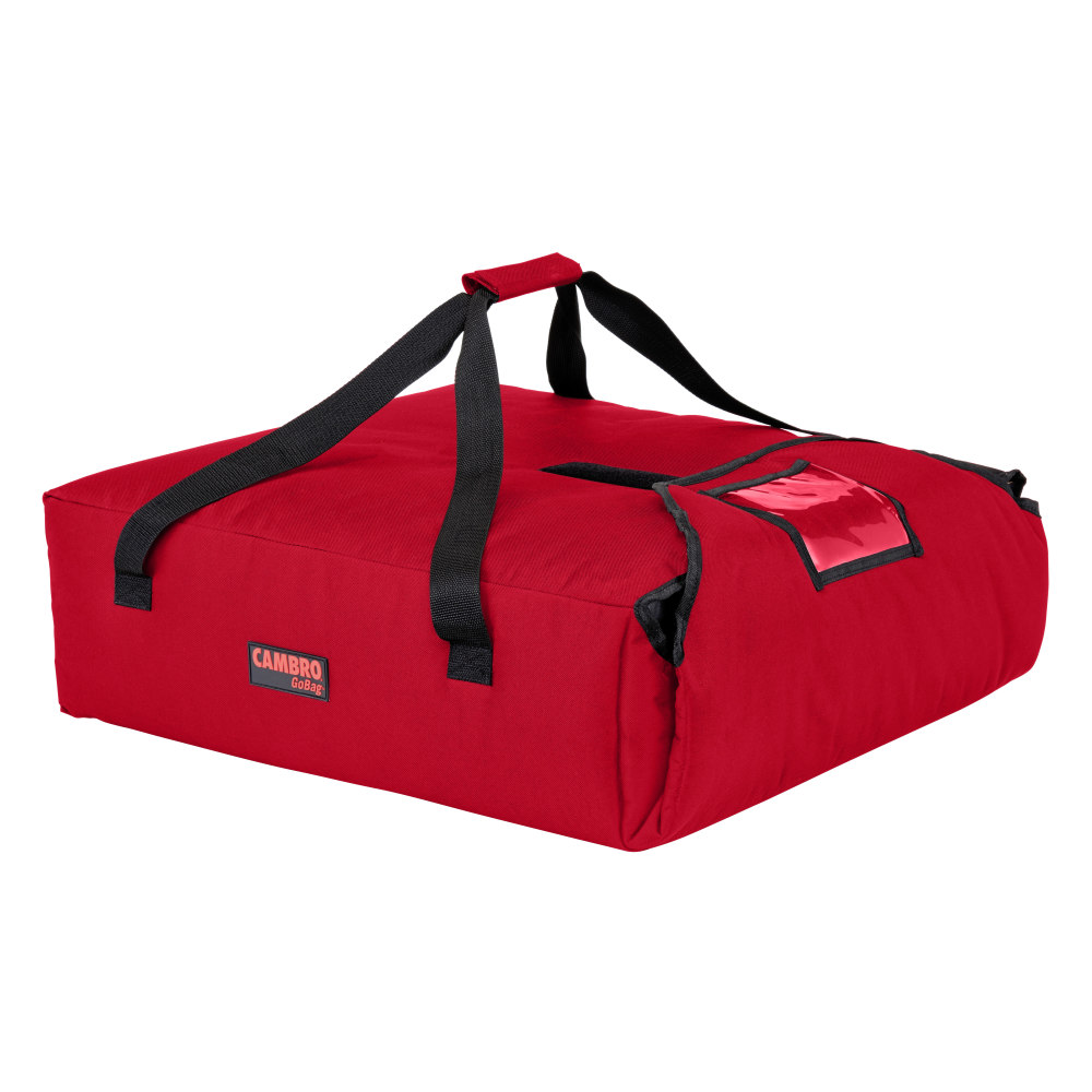 Cambro Standard Pizza GoBags, For 2 Boxes, 6 1/2in x 20 3/4in x 21 3/4in, Red, Set Of 4 GoBags MPN:GBP220521