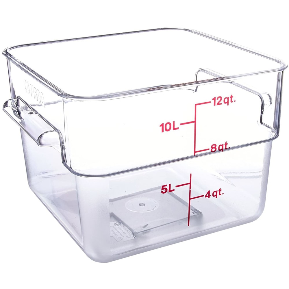 Cambro Square Food Storage Containers, 12-Quart, Clear, Pack Of 6 Containers MPN:IG12SFSCW135