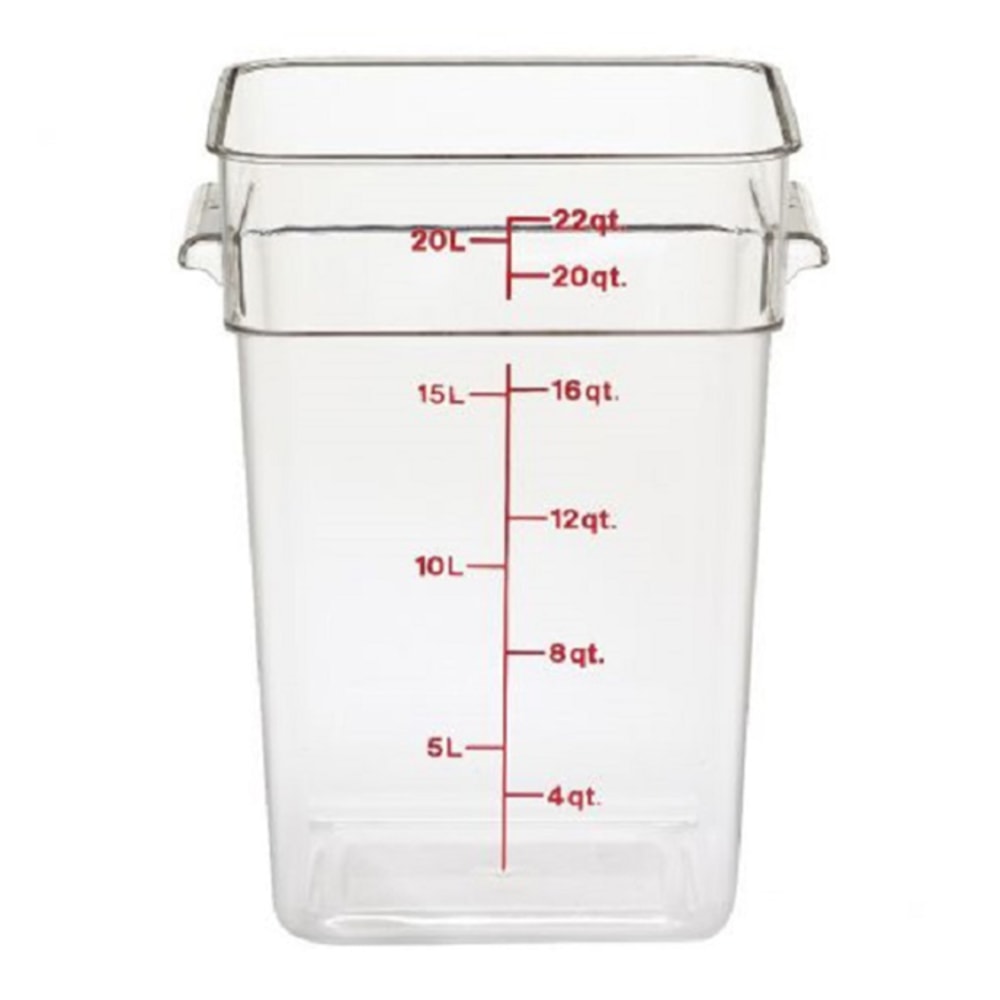 Cambro Square Food Storage Containers, 22-Quart, Clear, Pack Of 6 Containers MPN:IG22SFSCW135