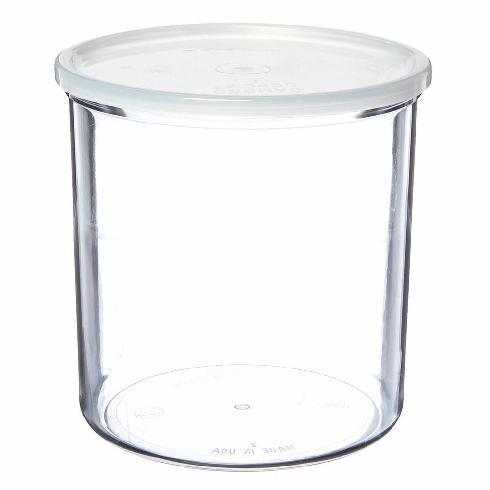 Cambro Round Crocks With Lids, 1.2-Quart, Clear, Set Of 12 Crocks MPN:IGCCP12152