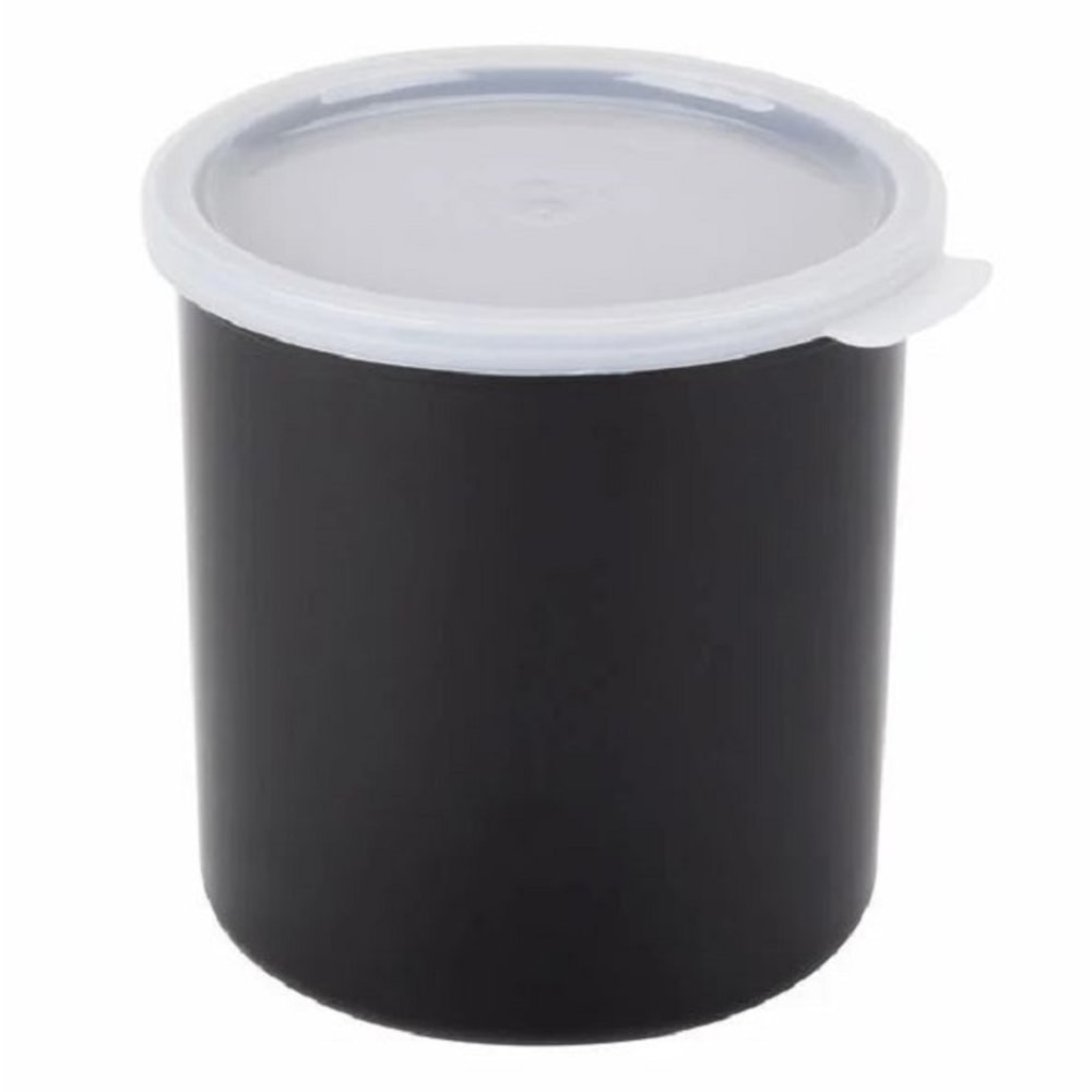 Cambro Round Crocks With Lids, 1.2-Quart, Black/Clear, Set Of 12 Crocks MPN:IGCP12110