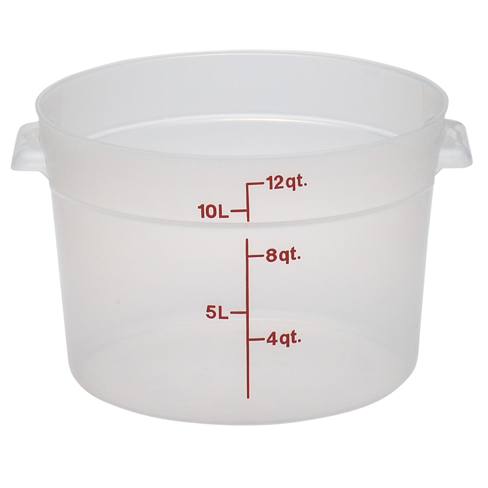 Cambro Translucent Round Food Storage Containers, 12 Qt, Pack Of 6 Containers MPN:RFS12PP190
