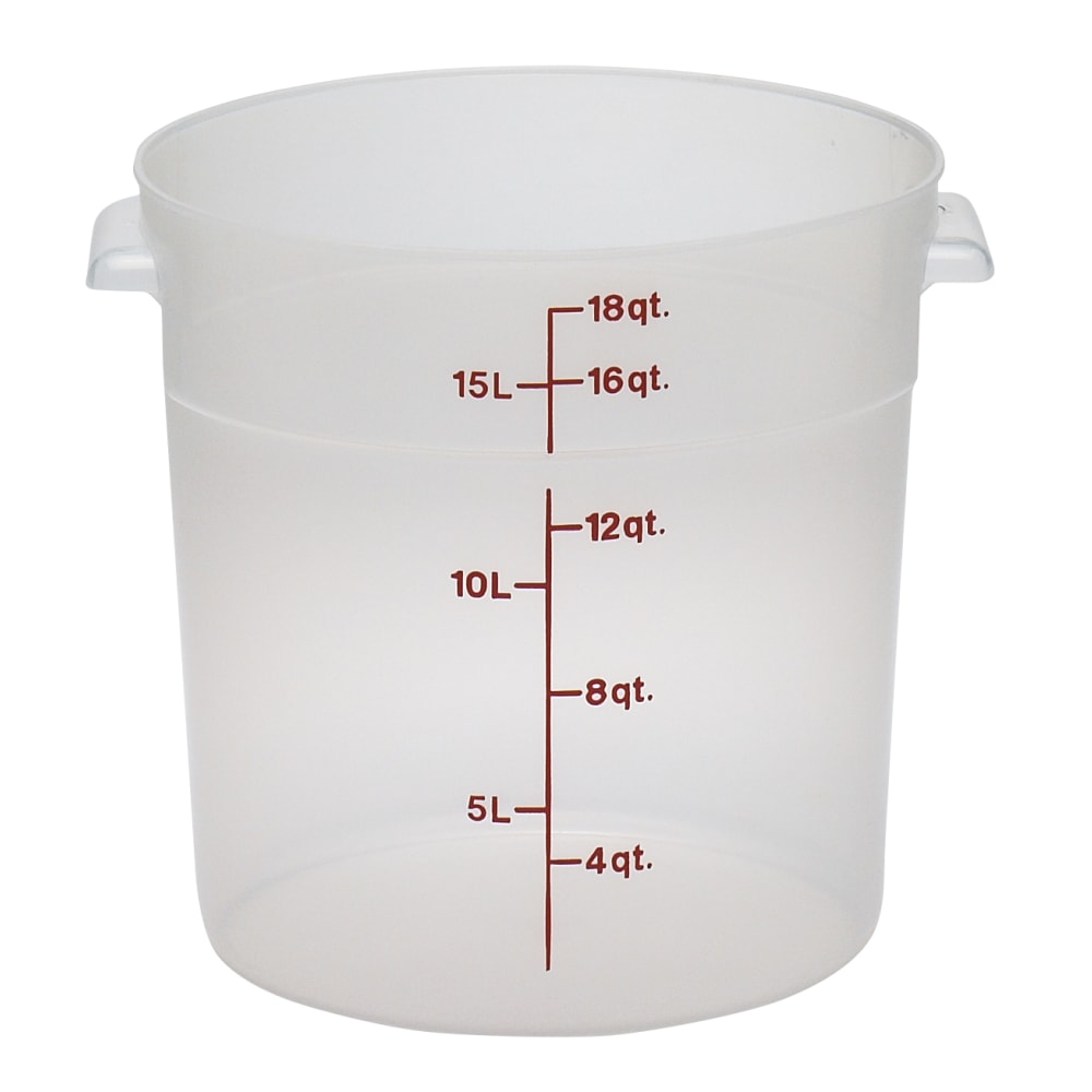 Cambro Translucent Round Food Storage Containers, 18 Qt, Pack Of 6 Containers MPN:RFS18PP190