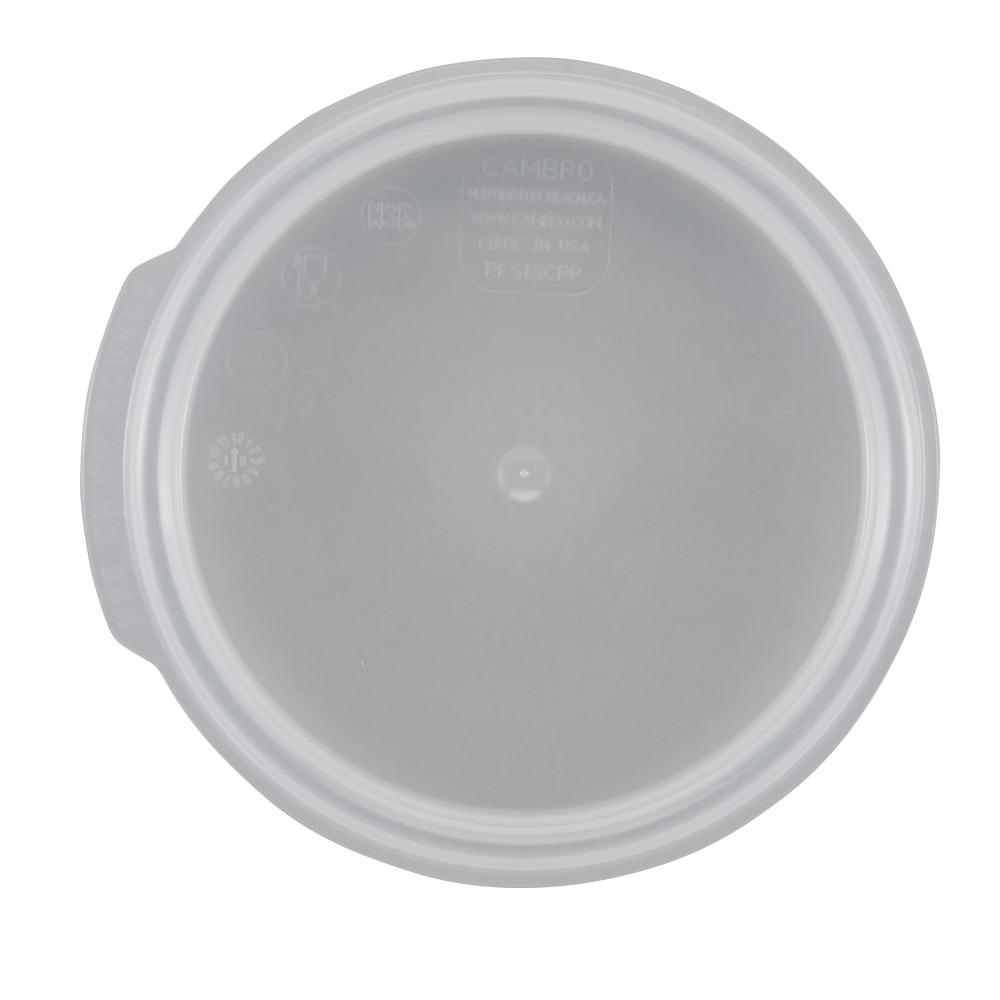 Cambro Seal Covers For 1-Qt Camwear Round Food Containers, Translucent, Pack Of 12 Covers MPN:RFS1SCPP190