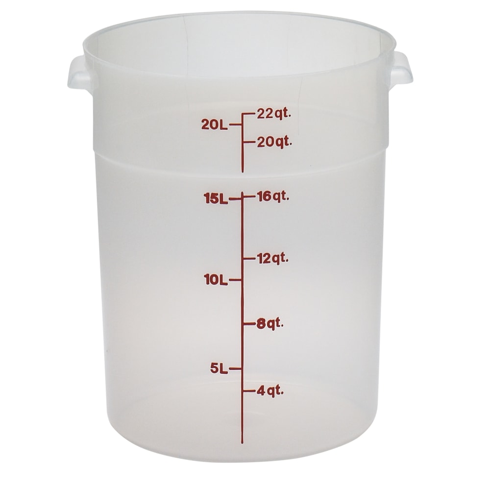 Cambro Translucent Round Food Storage Containers, 22 Qt, Pack Of 6 Containers MPN:RFS22PP190