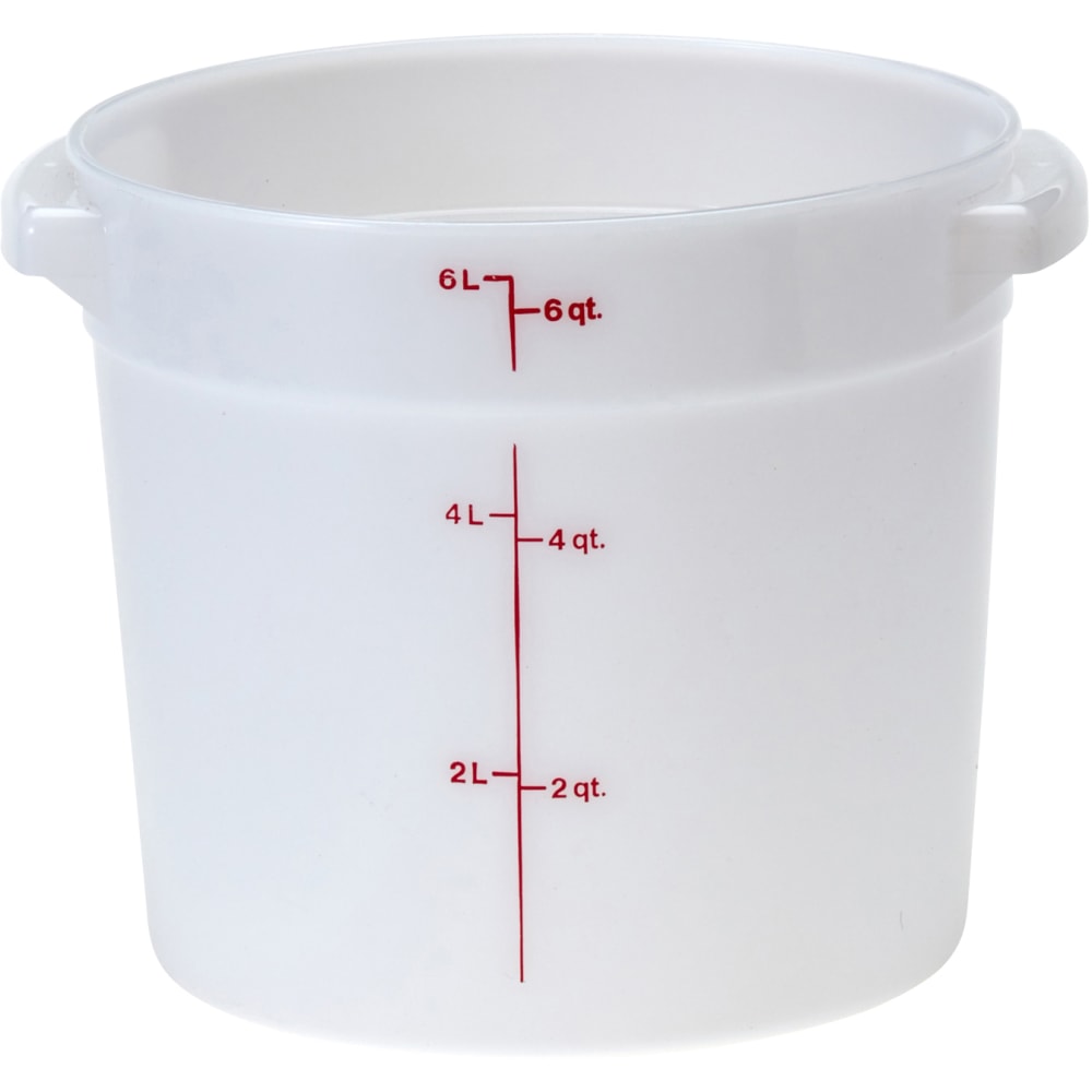 Cambro Poly Round Food Storage Containers, 6 Qt, White, Pack Of 12 Containers MPN:RFS6148